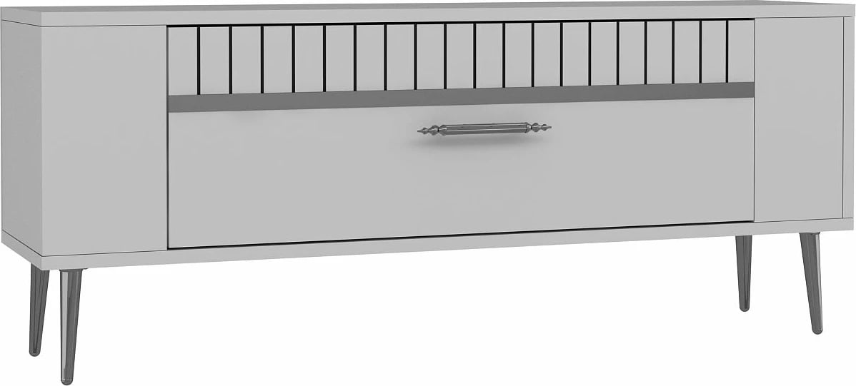 Komodë TV Skye Decor, Retrolp1, e bardhë, argjend