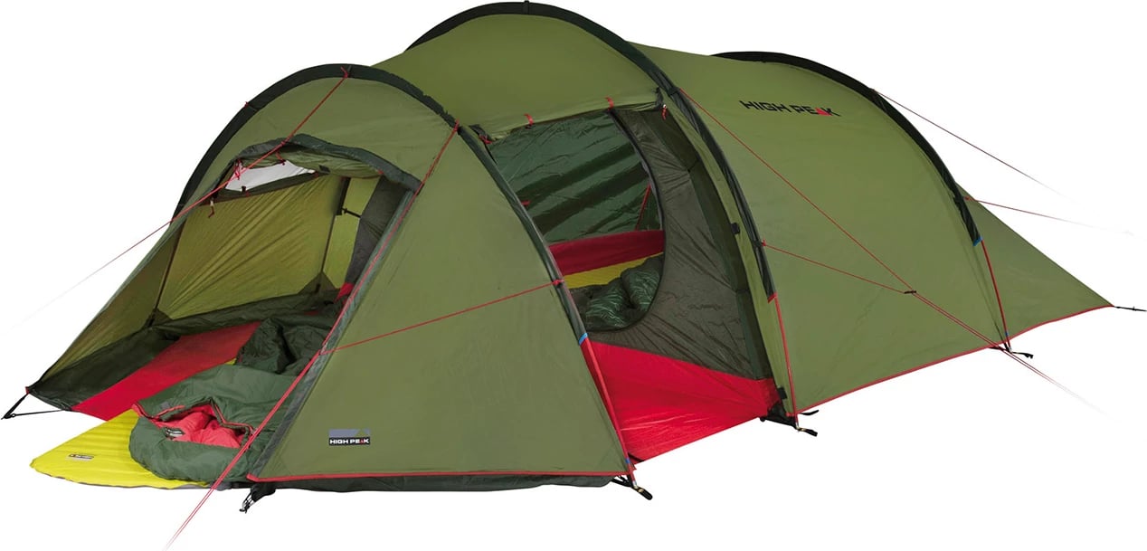 Tendë High Peak për 4 persona, olive-green-red