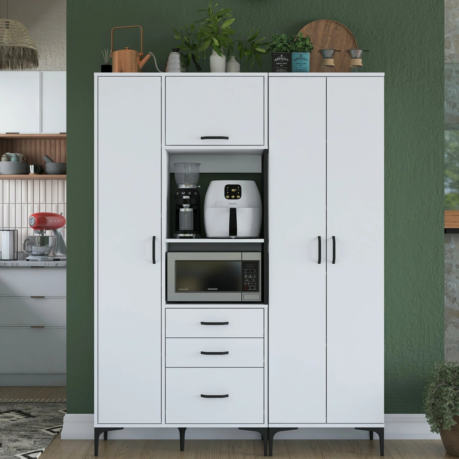 Dollap shumëpërdorimësh, ngjyrë e bardhë, Skye Decor, JE131 - 2989