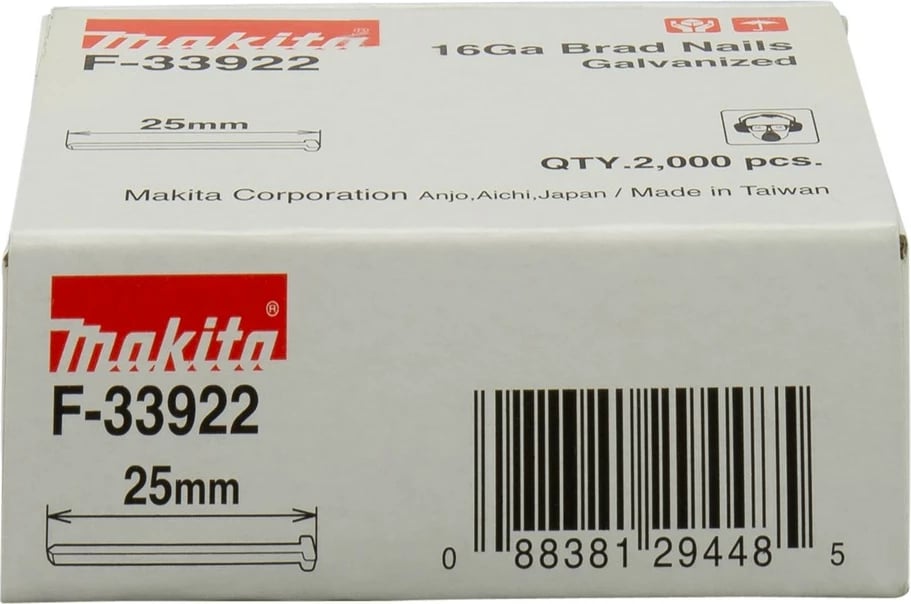 Kapëse Makita F-33922, 25mm, 2000 copë