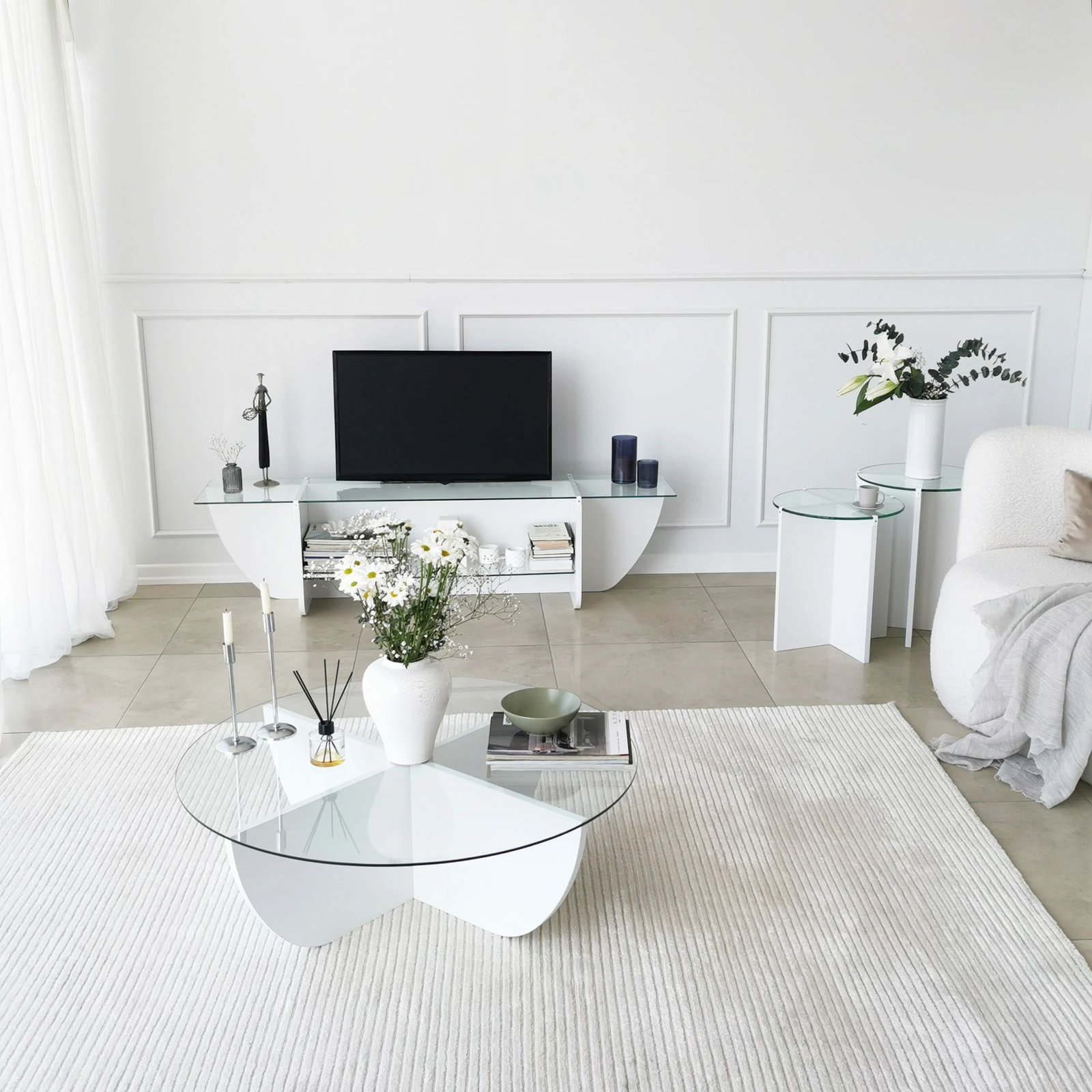 Komodë TV Hanah Home, Lily TV, e bardhë