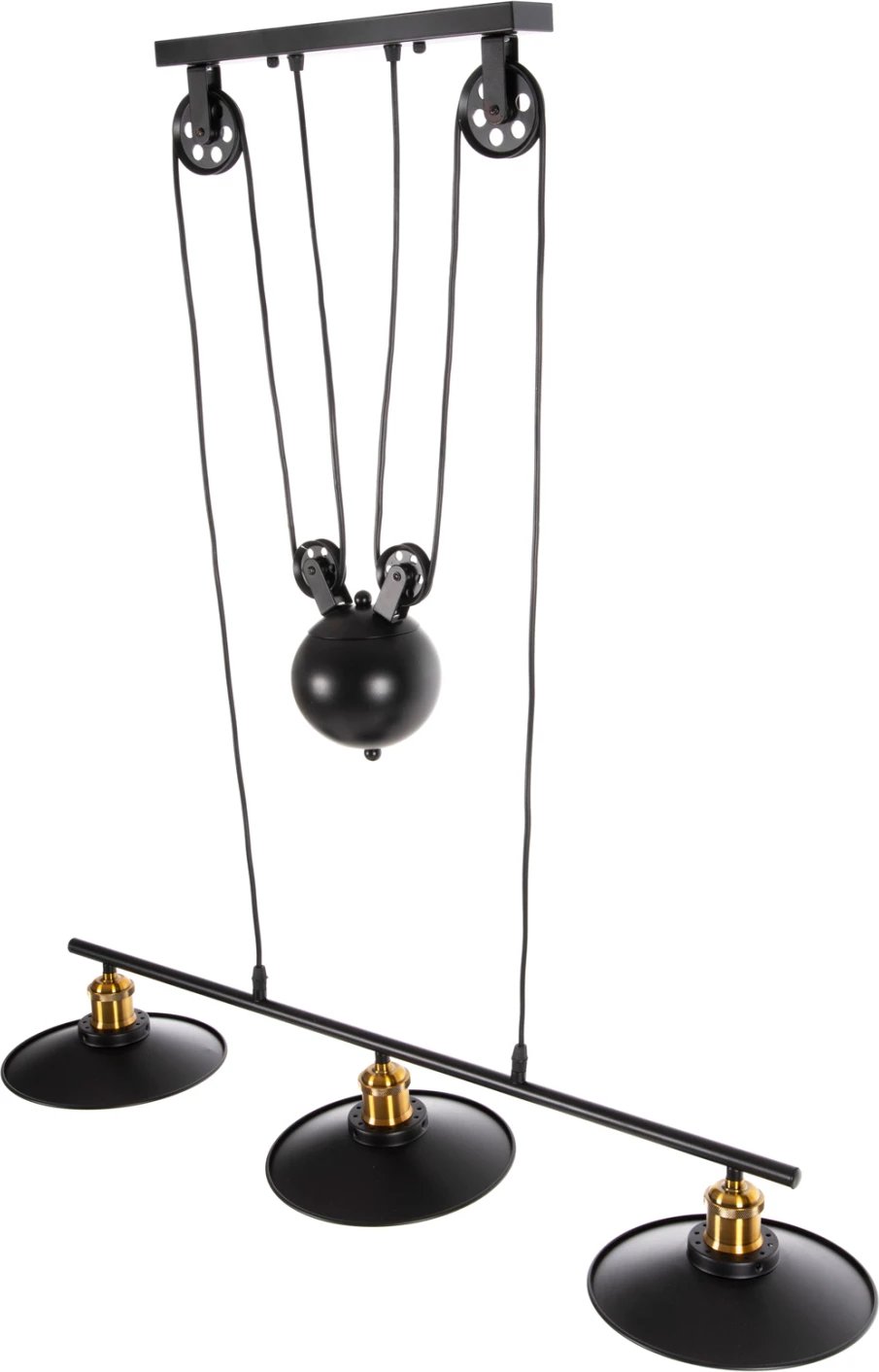Llambë varëse për tavan, 3 drita, FH4120, metal, ngjyrë e zezë, 91x91x95.5 cm