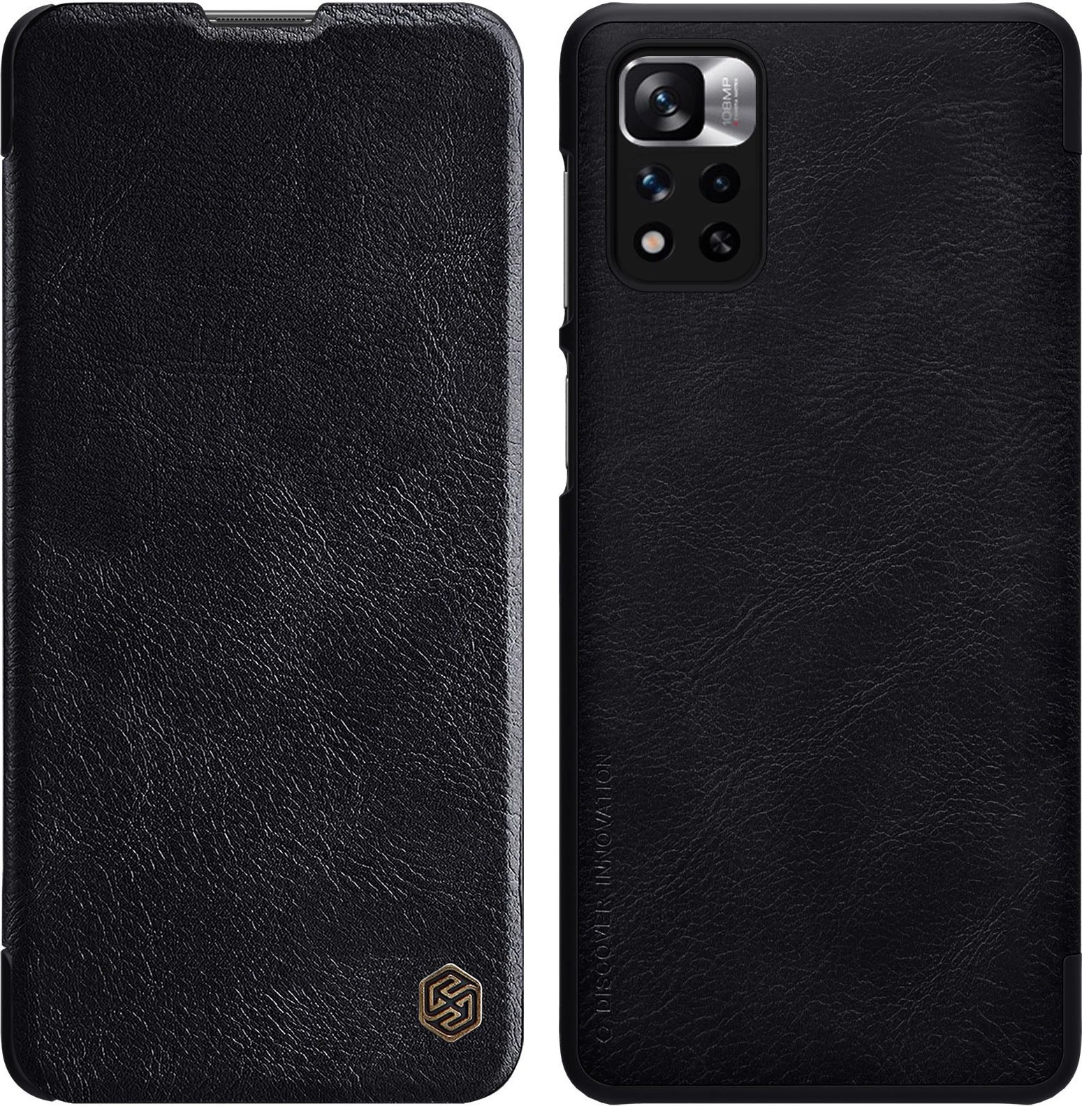 Mbështjellës Nillkin Qin Case për Xiaomi Redmi Note 11 Pro+, Redmi Note 11 Pro, Mi 11i HyperCharge, e zezë
