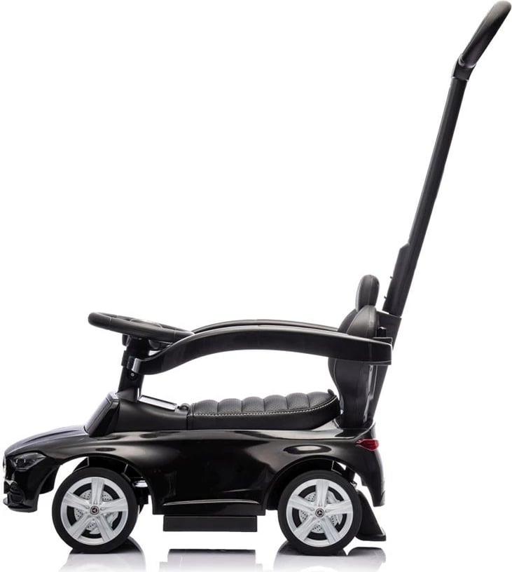 Makinë ride-on me dorezë udhëzuese, Milly Mally, Mercedes C-Class Deluxe, sedilje eko-lëkurë, goma gome, anti-tip, e zezë