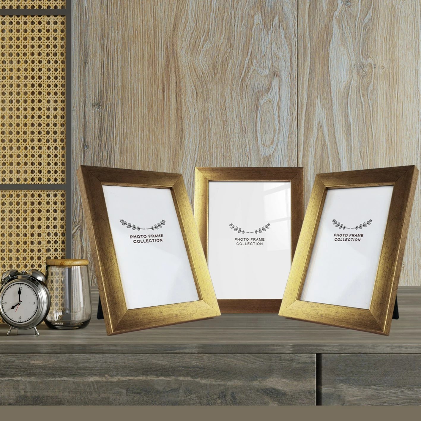 Set kornizash për foto (3 copë), ngjyrë ari, Evila Originals, 3AFC1002_1015
