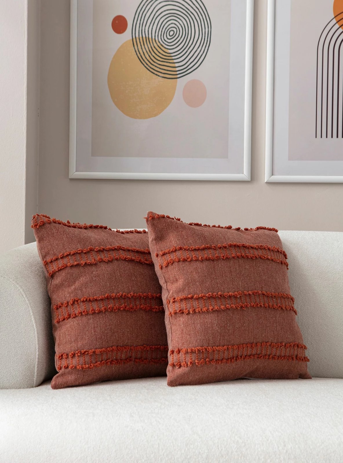 Set mbulesash për jastëk (2 copë), Evila Originals, Tuffet, ngjyrë e kuqe qeramike v2