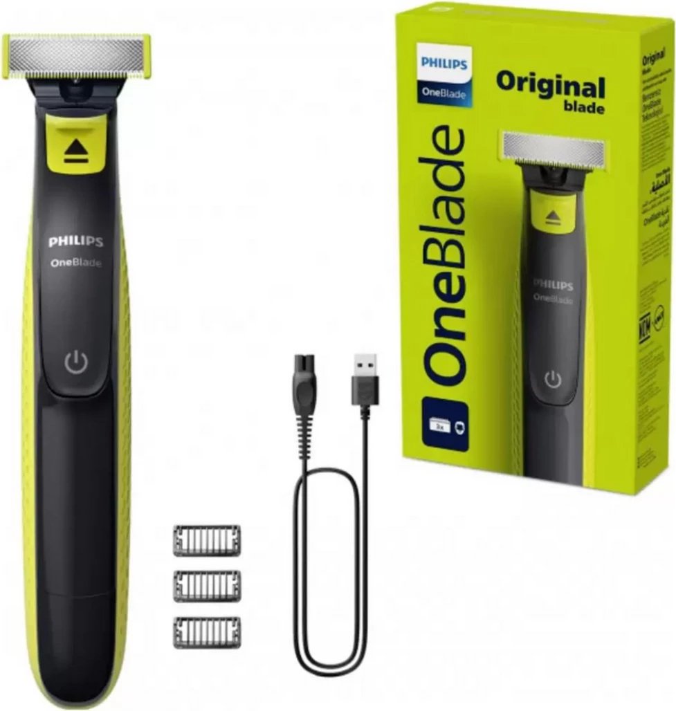 Makinë rroje Philips OneBlade QP2724/10, set me 3 krehra, rimbushje USB, e gjelbër