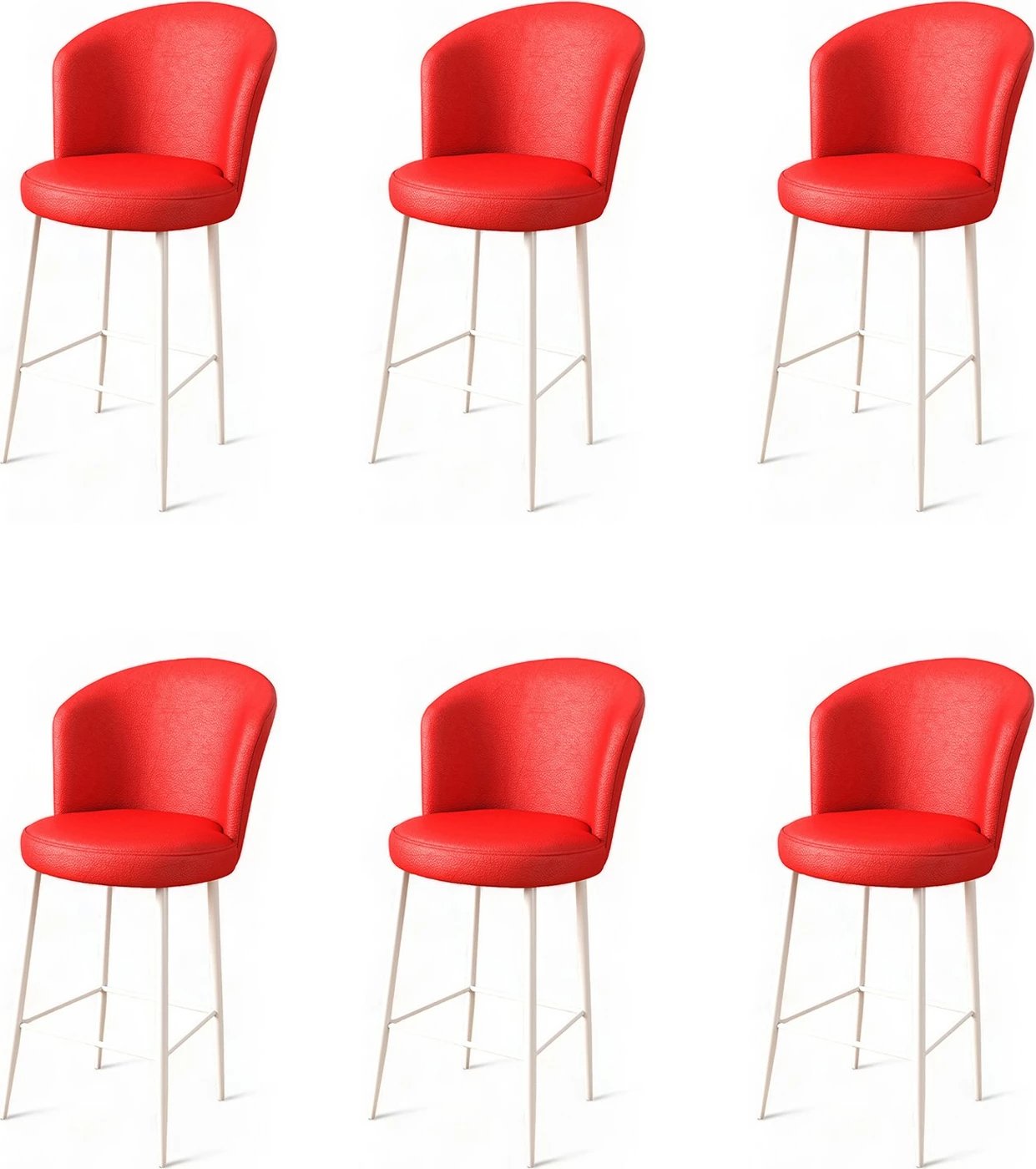 Set karrigesh për bar (6 copë), Hanah Home, Uras, të kuqe dhe të bardha