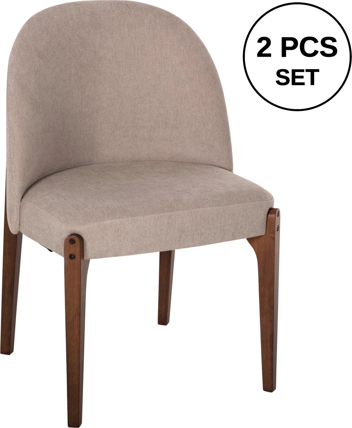 Karrige ngrënieje RAMMER FH9744.02 dru gome, ngjyrë arre, pëlhurë ecru, 57x55x86H cm., set prej 2 copë