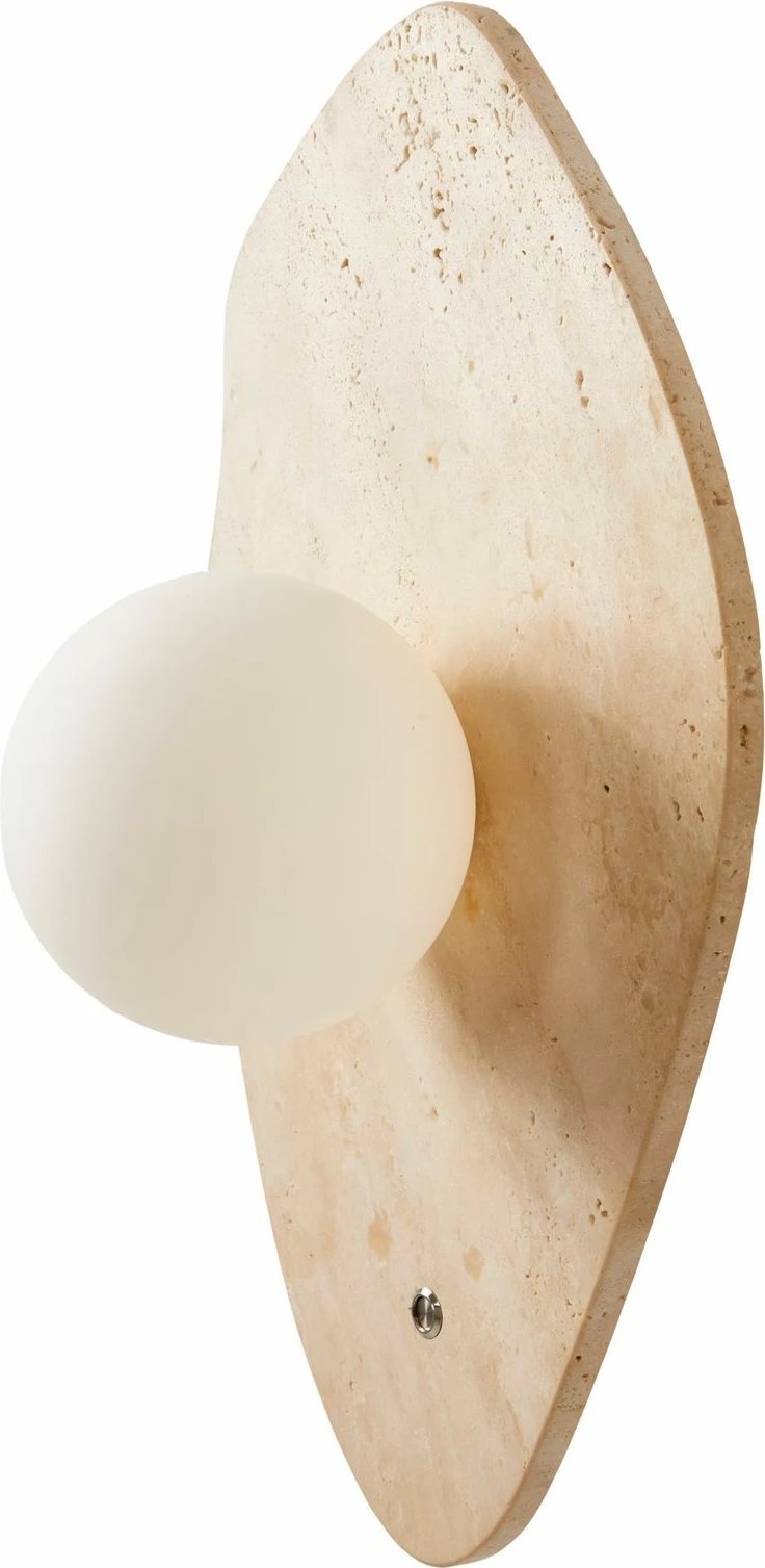 Llambë muri Opviq, model Halle, ngjyrë bezhë dhe e bardhë