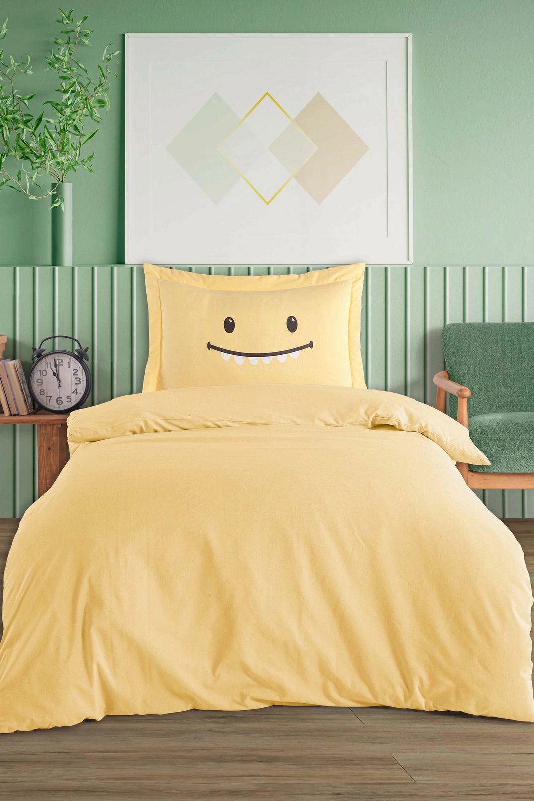 Set mbulesë jorgani për një person, ngjyrë e verdhë, Lububu