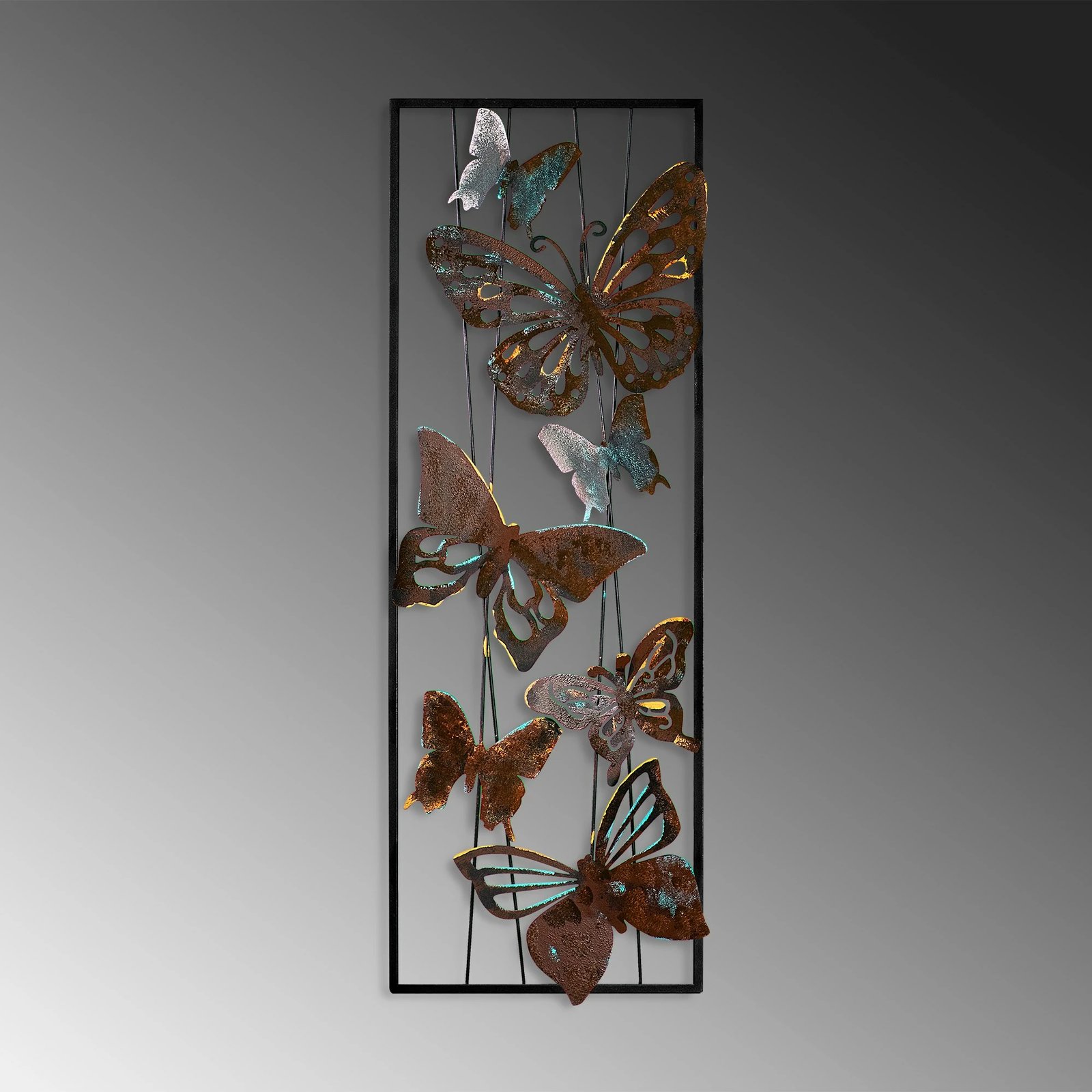 Aksesor metalik dekorativ për mur, flutura, Wallity, Kelebek 3