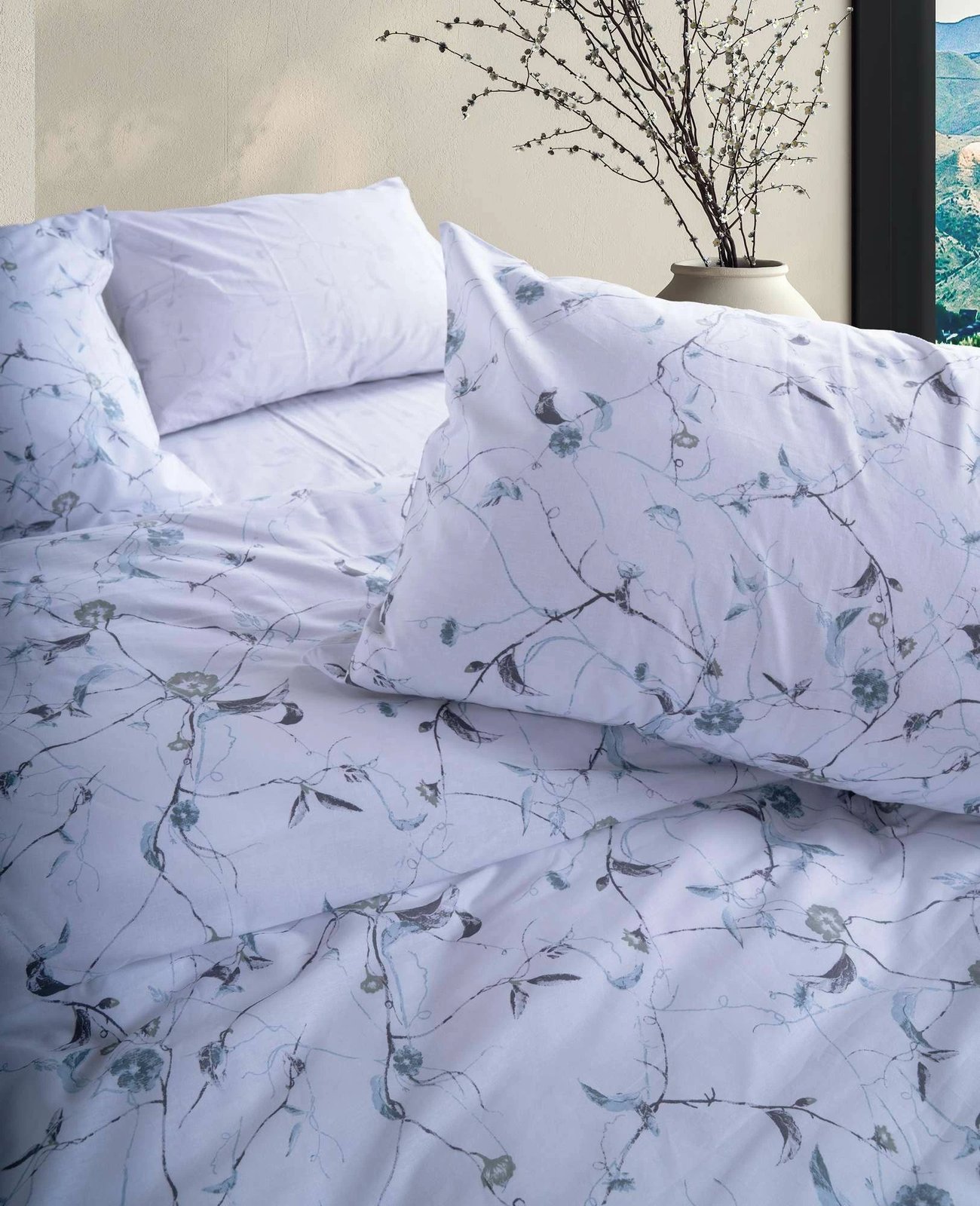 Set mbulesë për jorgan dopio, ngjyrë kaltër, L'Essentiel Linge de Maison, Lima