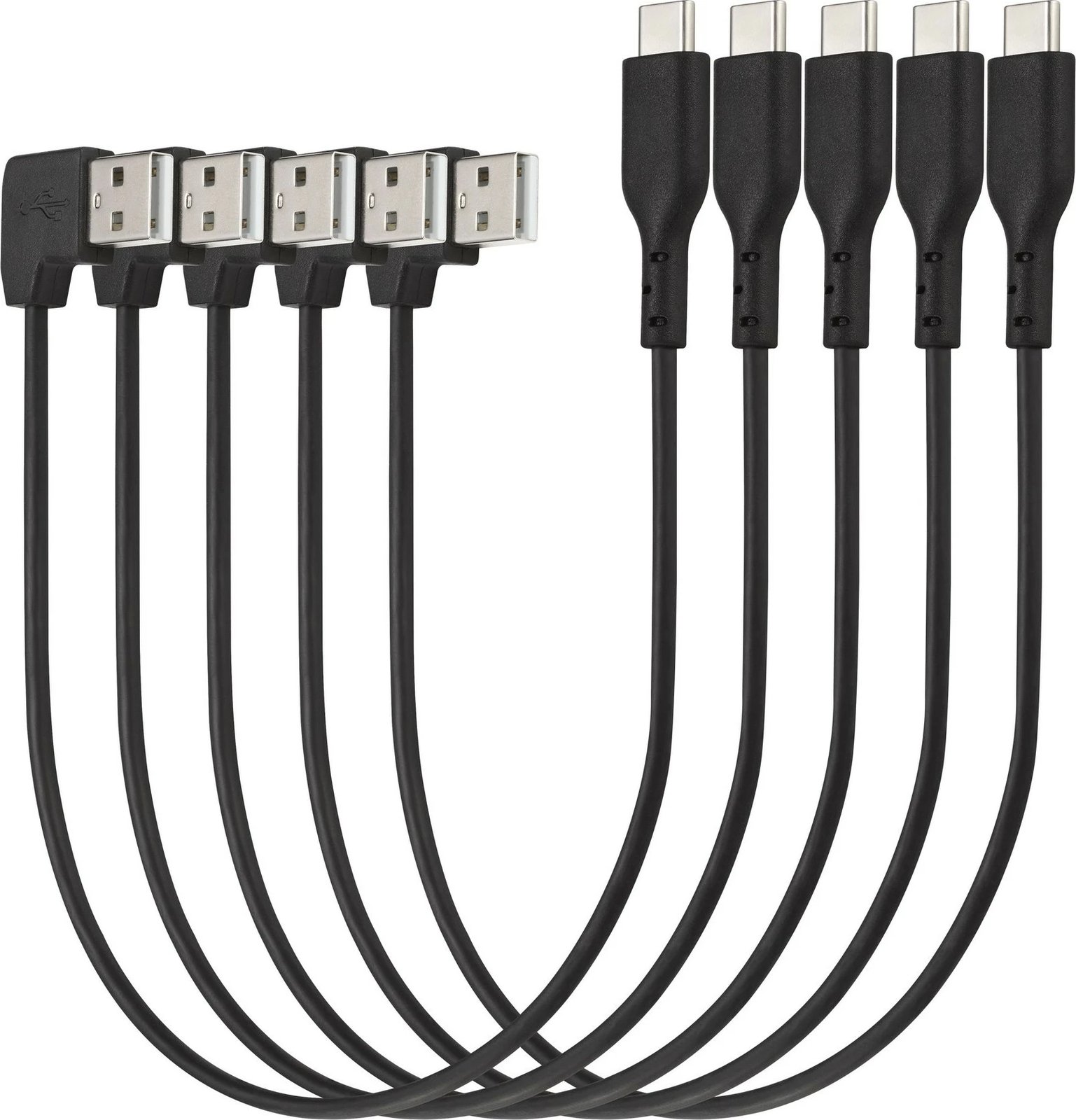 Kabllo USB-A në USB-C Kensington Charge & Sync, 5 copë, 0.327m, e zezë