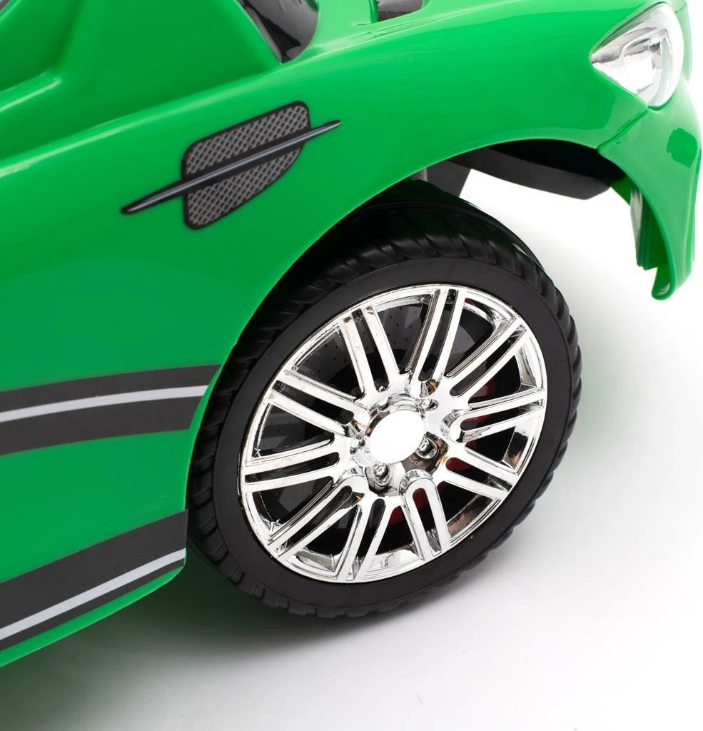 makinë shtytëse për fëmijë, Baby Mix, RACER, 12m+, ngarkesë 25 kg, panel zëri, shufër drejtimi e heqshme, jeshile