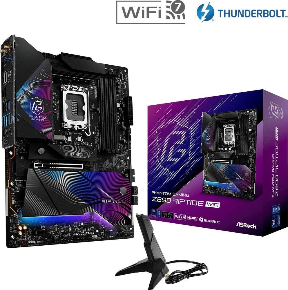 Pllakë amë ASRock Z890 Riptide WiFi LGA1851 Intel Z890 ATX DDR5 Wi‑Fi 7 Thunderbolt 4