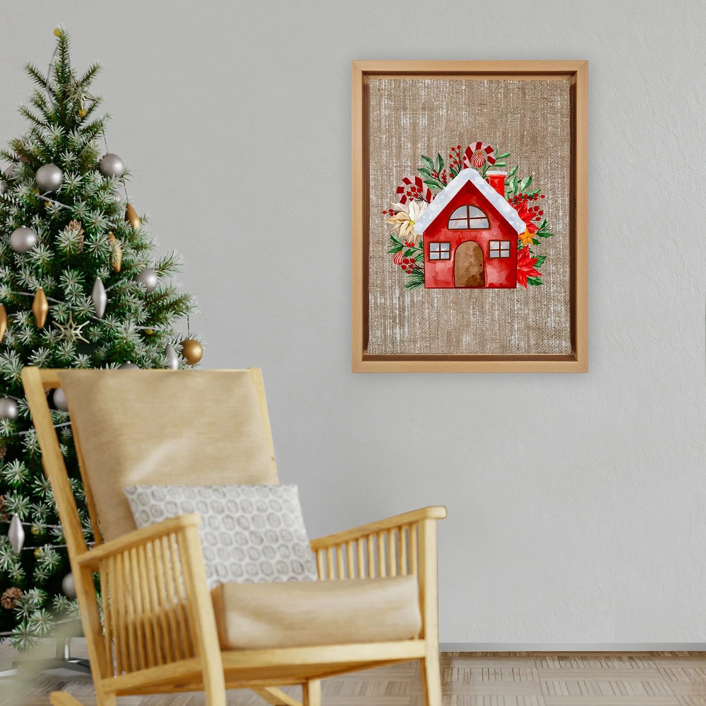 Pikturë dekorative në kanavacë me kornizë, shumëngjyrëshe, NLJ06_3646