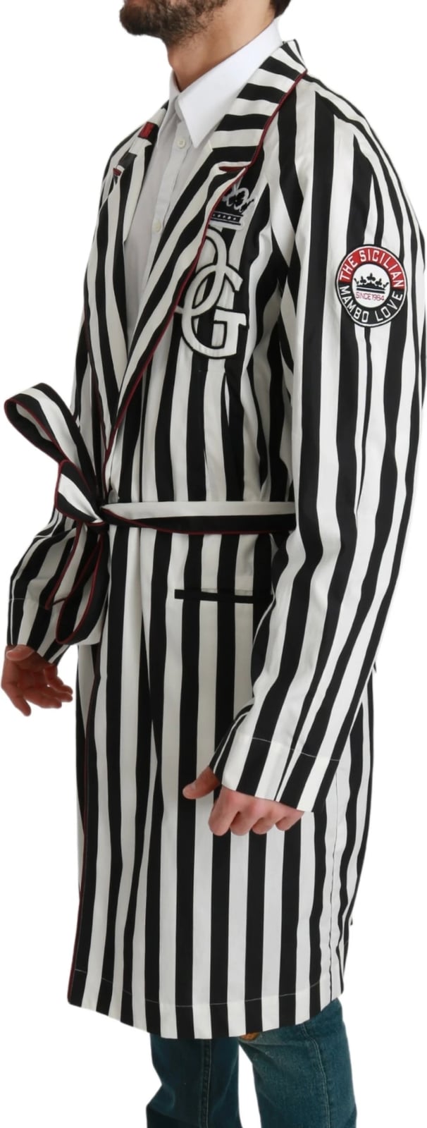 Këmishë nate për meshkuj Dolce & Gabbana, e bardhë / e zezë 