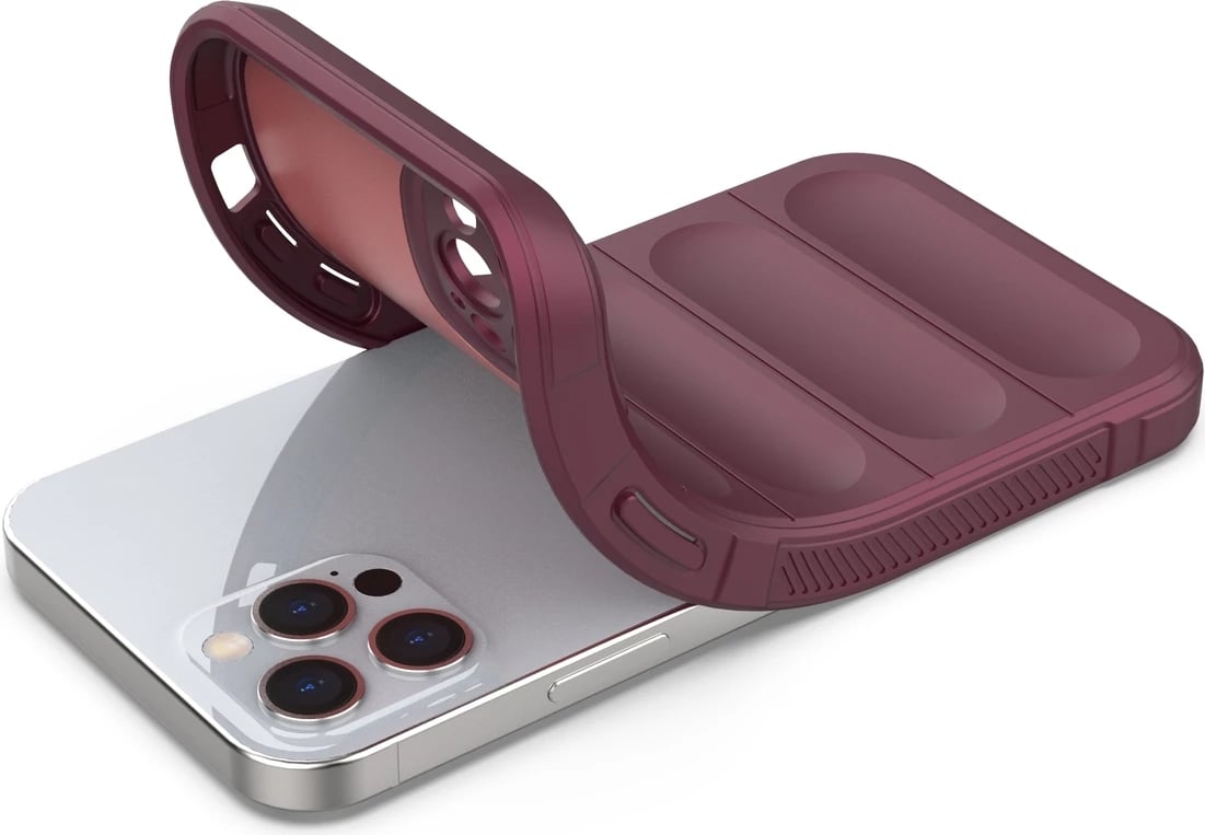 Mbështjellës Hurtel Magic Shield Case për iPhone 12 Pro, fleksibil, i blinduar, i kuq