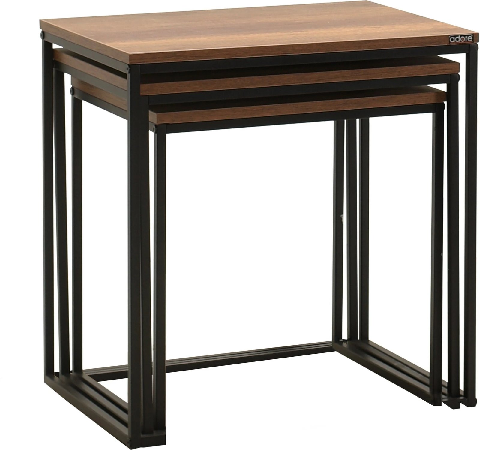 Set tavolinash ndihmëse, 3 copë, ngjyrë arre, Hanah Home, Shp-933-Oo-1