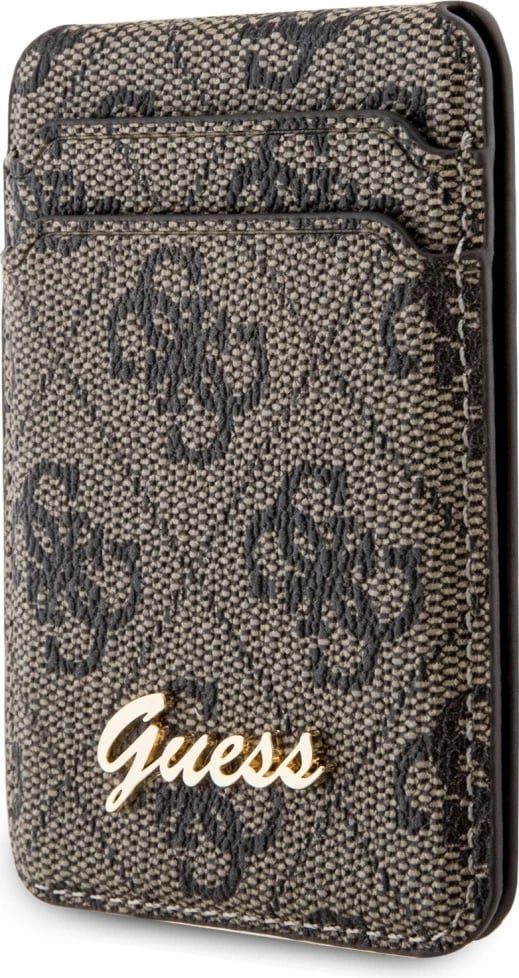 Mbështjellës Guess GUWMSHG4SHW me slot kartelash dhe MagSafe, 4G Classic Logo, Kafe