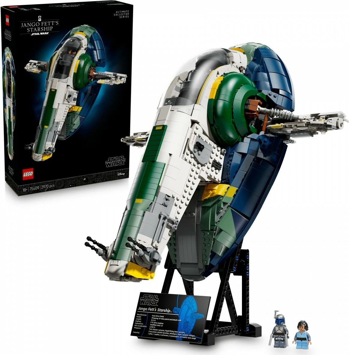 Set LEGO Star Wars Firespray-Class Patrol Craft Jango Fett 75409, 2970 pjesë, Ekstra i madh