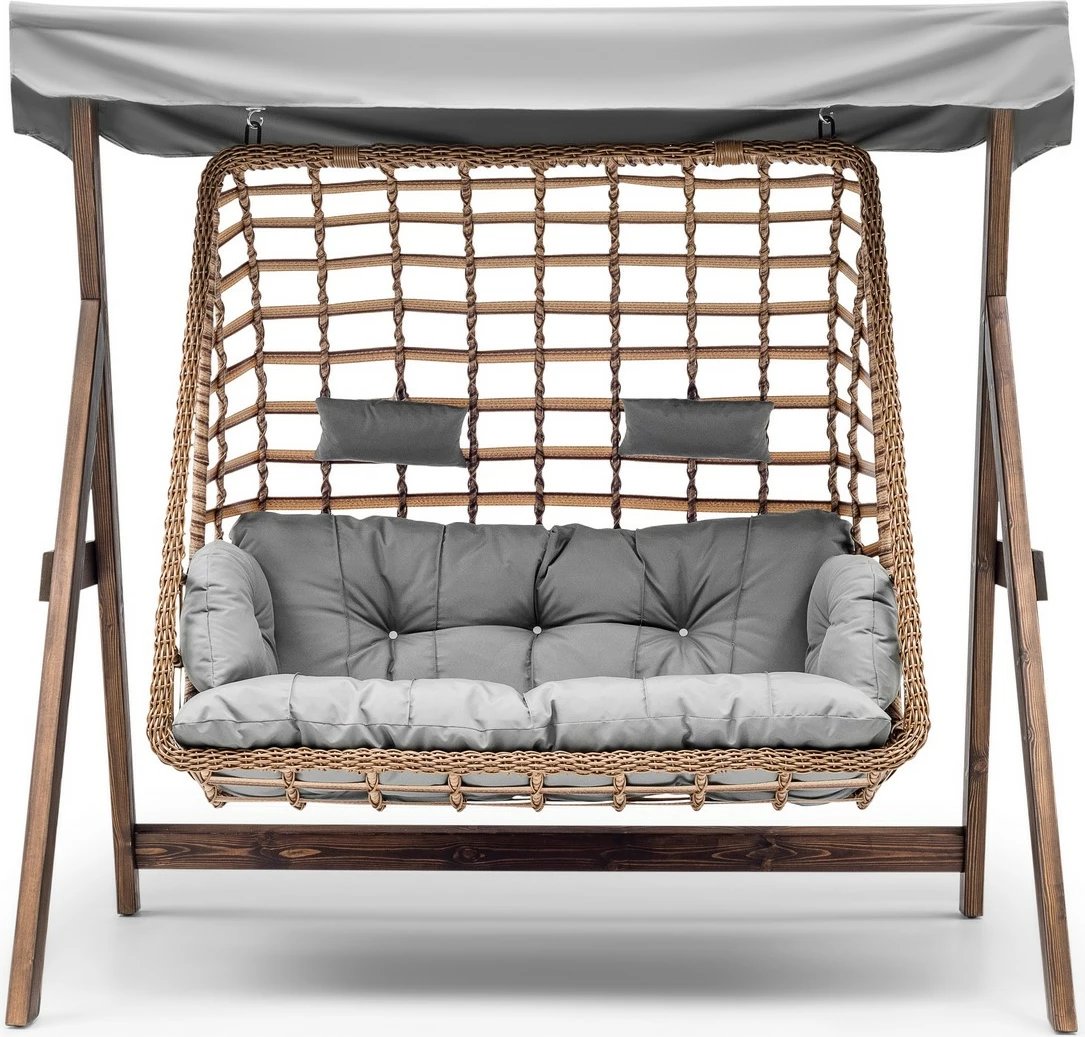 Karrige lëkundëse dyshe për kopsht, Skye Decor, Girne, ngjyrë gri