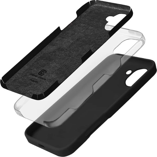 Mbështjellës CRONG Color Cover për iPhone 16, 6.1", silikon, e zezë