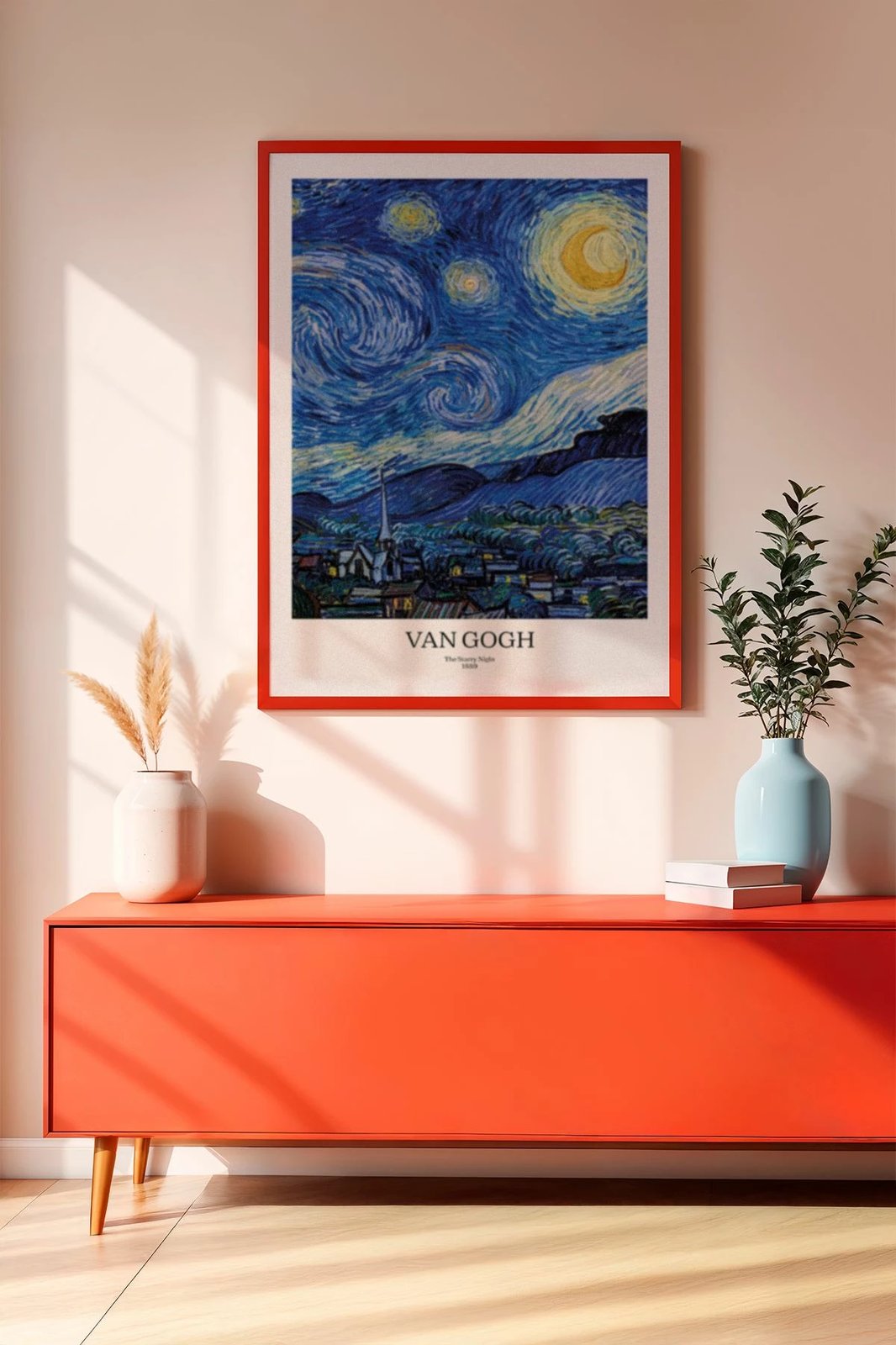 Pikturë dekorative me kornizë, MDF, Wallity, Artrnkdata66, e kuqe