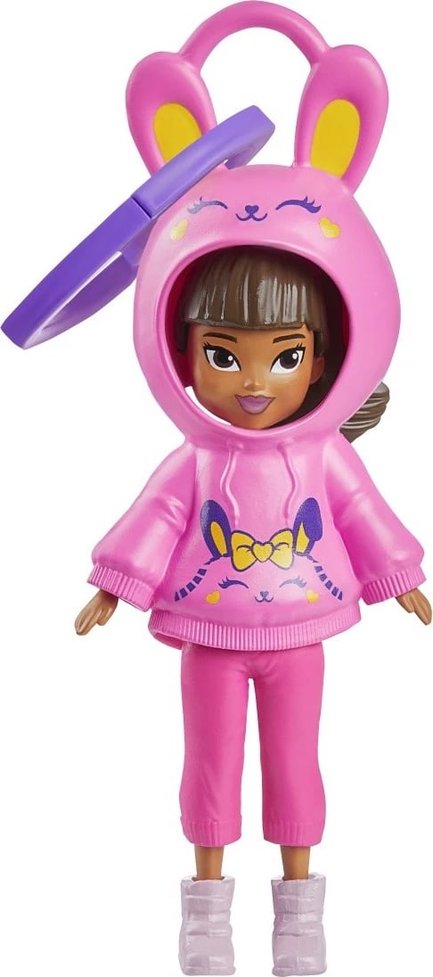 Figurë Polly Pocket Bunny Pendant, Mattel, HKV98/HRD63, rozë