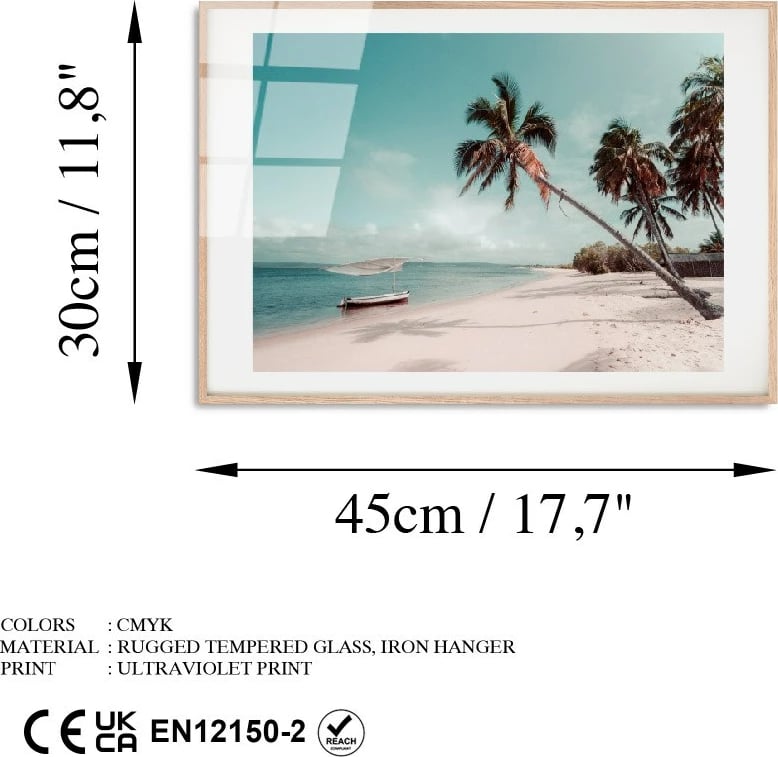 Pikturë dekorative prej xhami të temperuar, Wallity UV-1079, 30x45cm