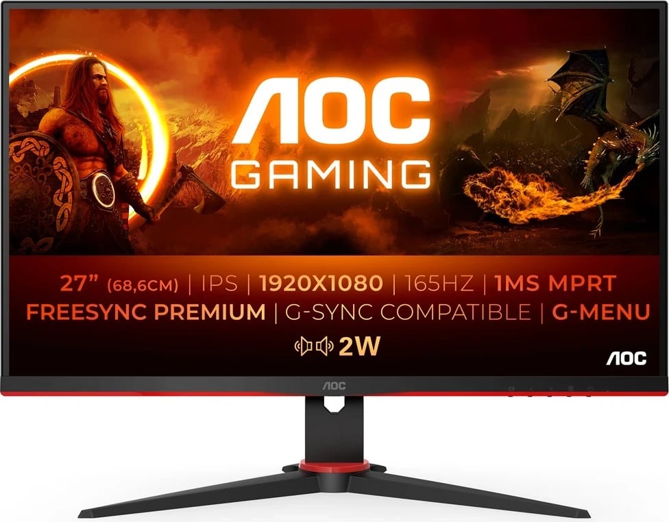 Monitori për lojëra AOC 27G2SPAE/BK, 27 inç, Full HD, Zi dhe Kuq Monitori për lojëra AOC 27G2SPAE/BK, 27 inç, Full HD, Zi dhe Kuq