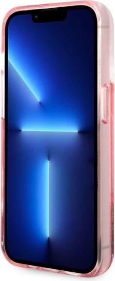 Mbështjellës Karl Lagerfeld Liquid Glitter Big KL për iPhone 14 Pro 6.1", Rozë