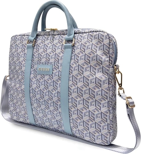 Çantë laptopi Guess GCube Stripes, deri 16", Blu