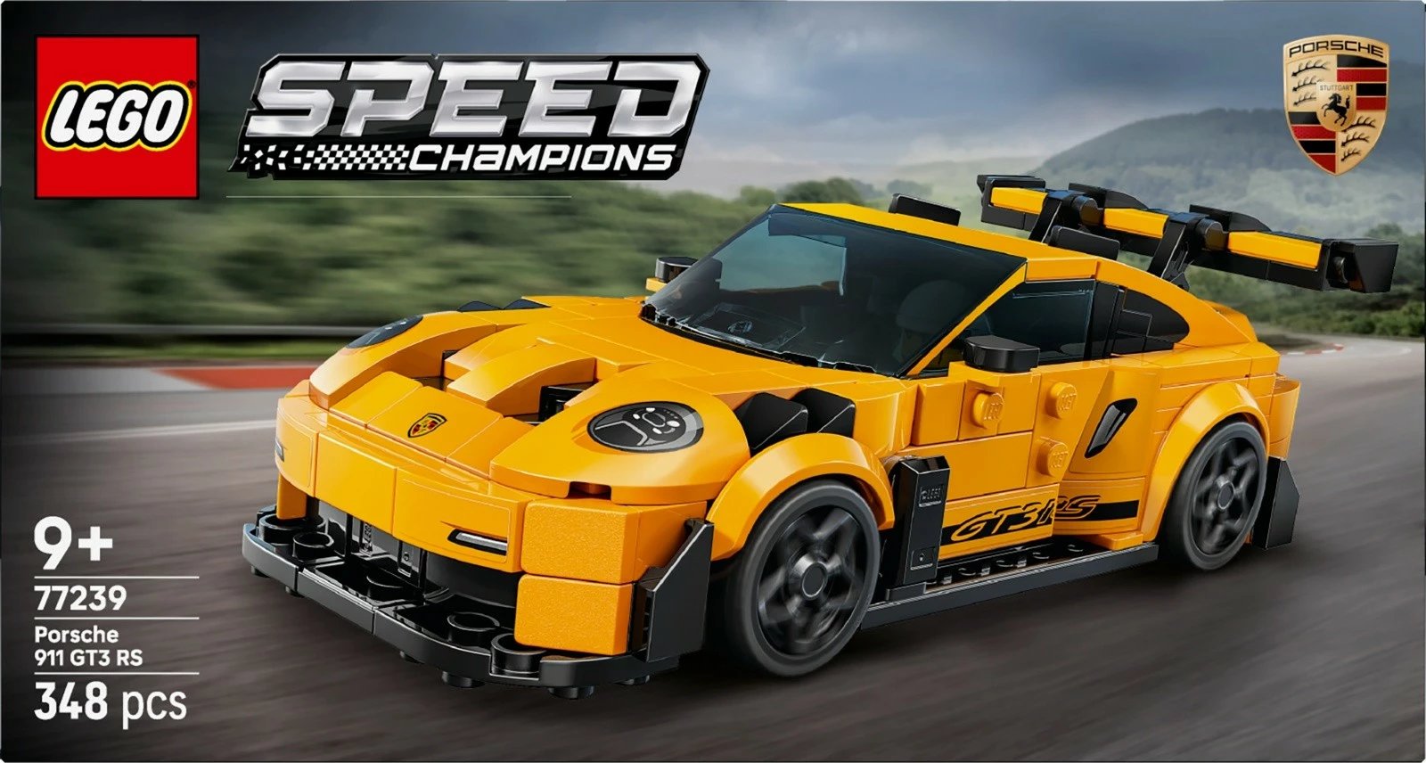 Set ndërtimi LEGO Speed Champions Porsche 911 GT3 RS, 348 pjesë, e verdhë