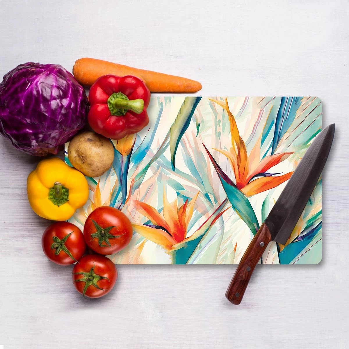 Dërrasë prerëse prej xhami të temperuar, shumëngjyrëshe, Hermia, Ckt72 - 2535, 25x35cm