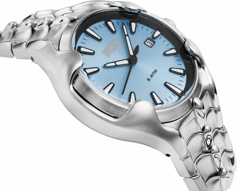 Orë dore për meshkuj DIESEL, argjendtë/blu