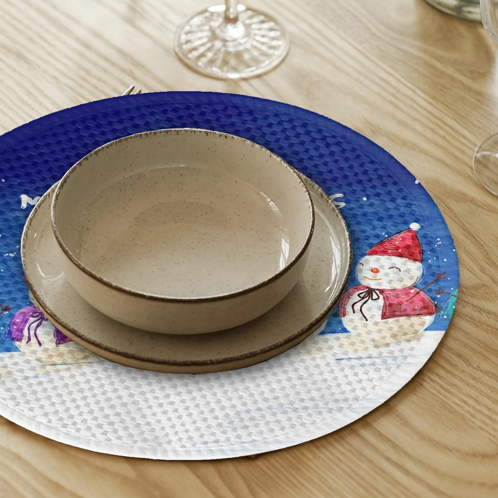 Set 4 copë supla tavoline Hermia Concept, shumëngjyrëshe, 37cm, dizajn Krishtlindjesh