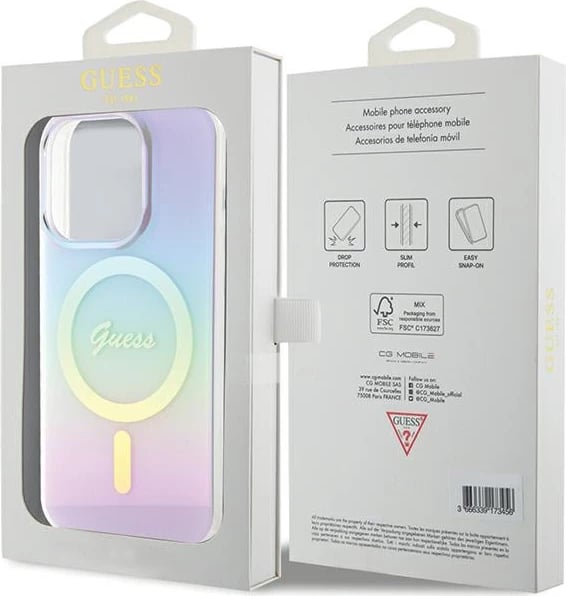 Mbështjellës Guess GUHMP15XHITSU për iPhone 15 Pro Max 6.7", MagSafe, vjollcë