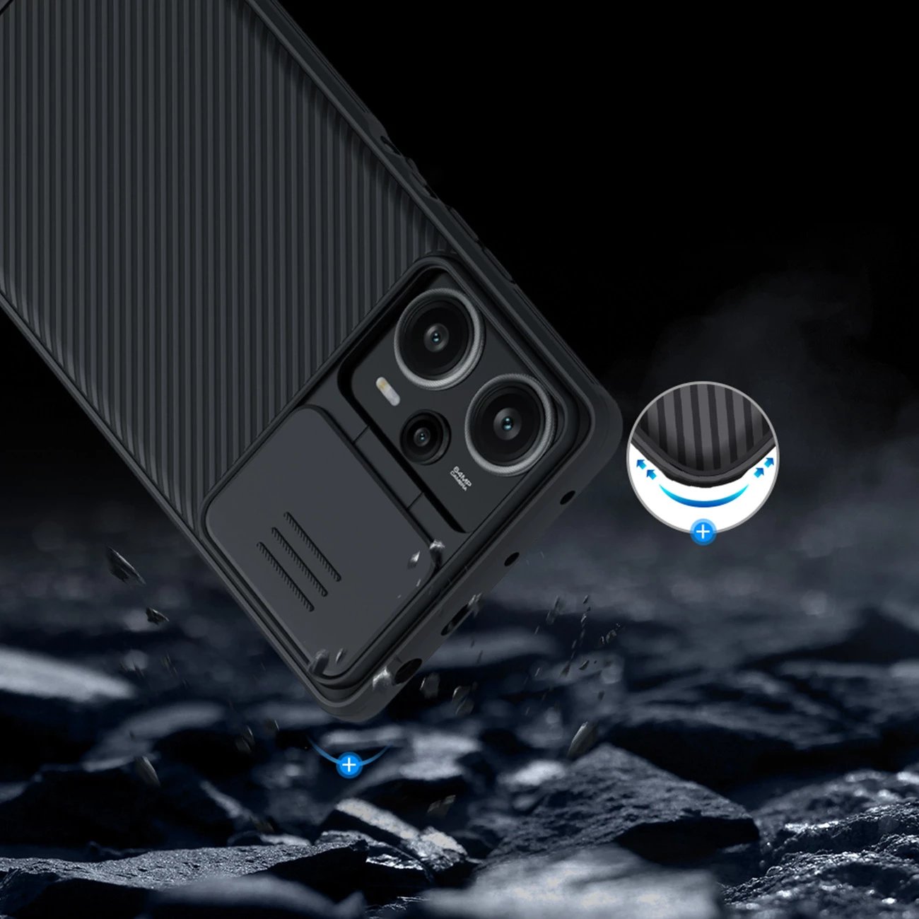 Mbështjellës Nillkin CamShield Pro për Xiaomi Redmi Note 12 Turbo / Poco F5, i zi