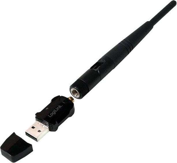 Adapter Wi-Fi LogiLink WL0238, USB 2.0, antenë e jashtme, i zi