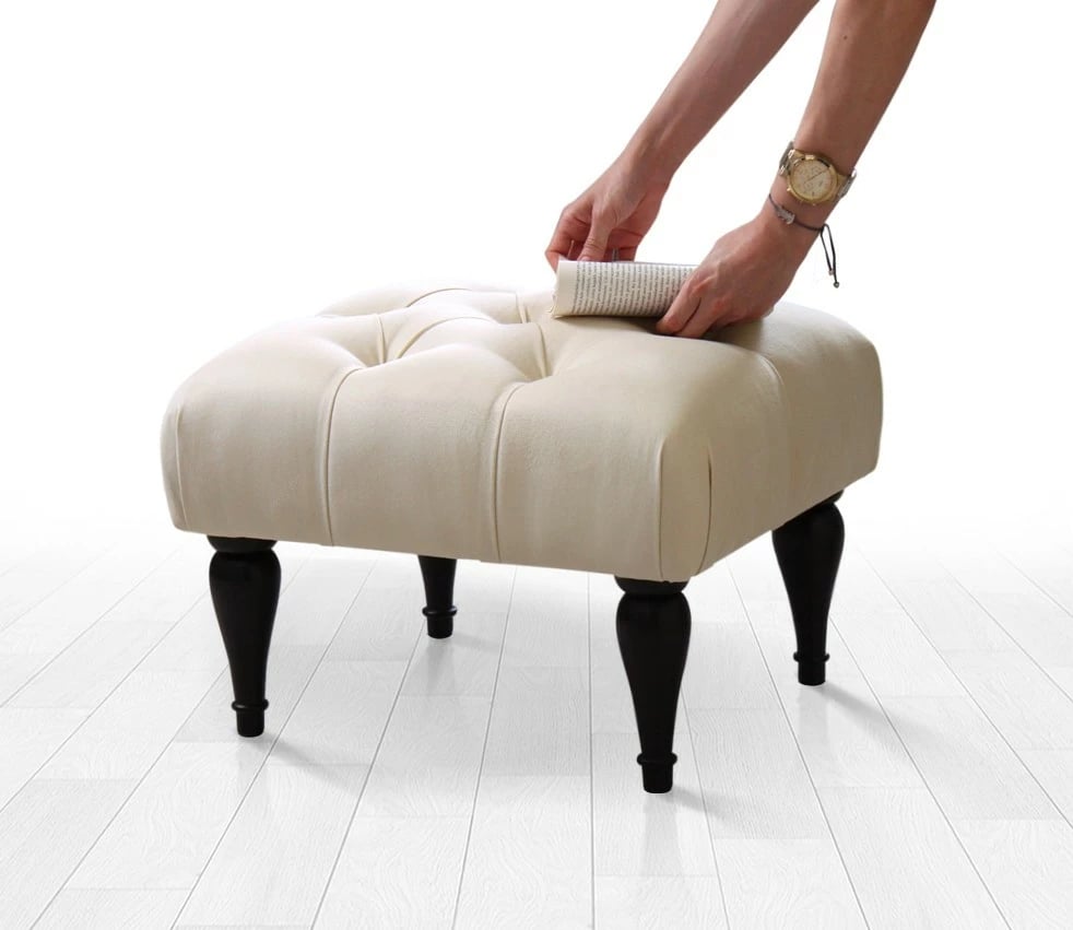Puf Atelier del Sofa, kadife krem