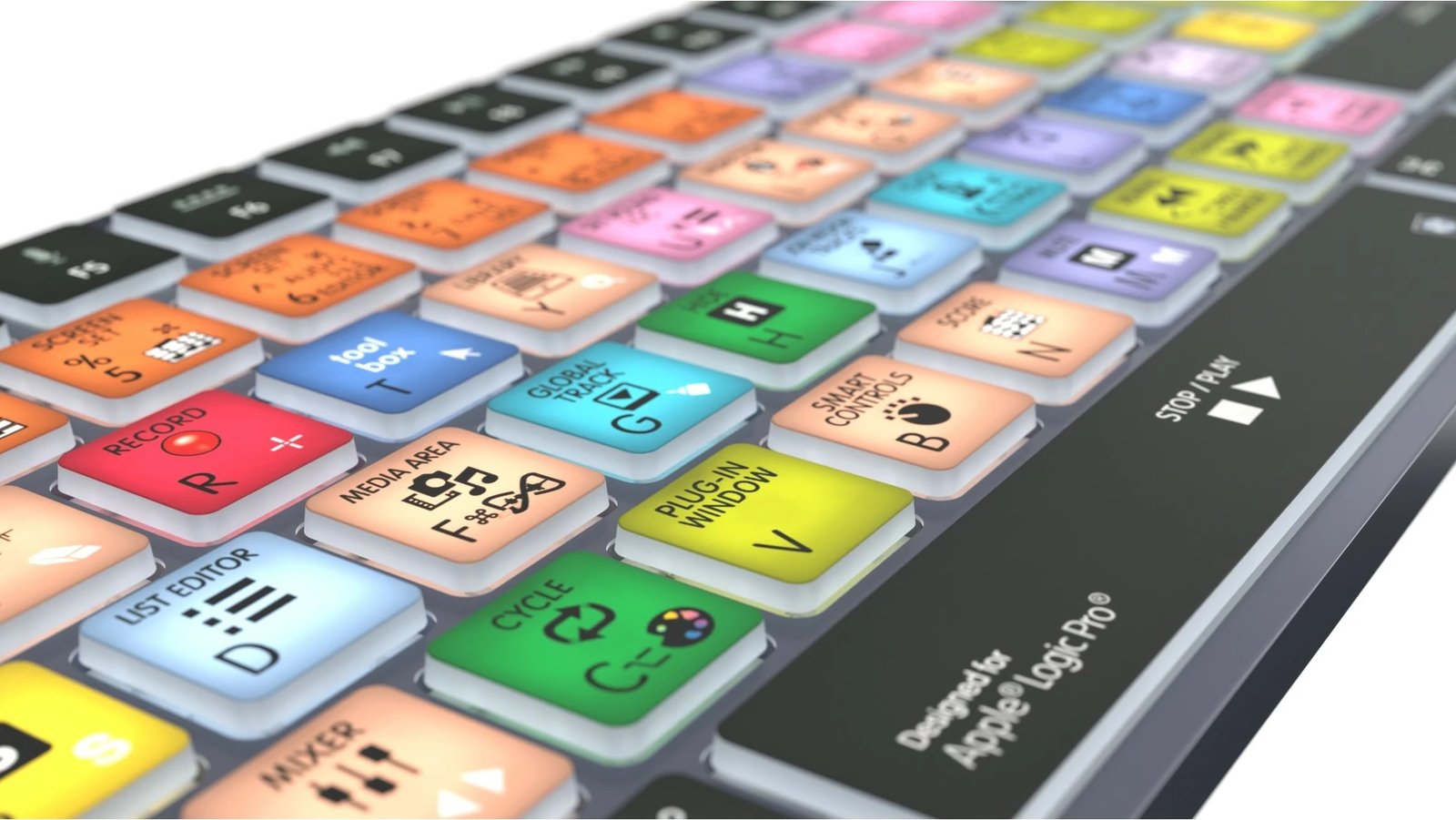 Kasë Logickeyboard LKB-LOGXP2-TM-UK, full-size, Bluetooth & me kabllo, QWERTY, ndriçim, gri titanium