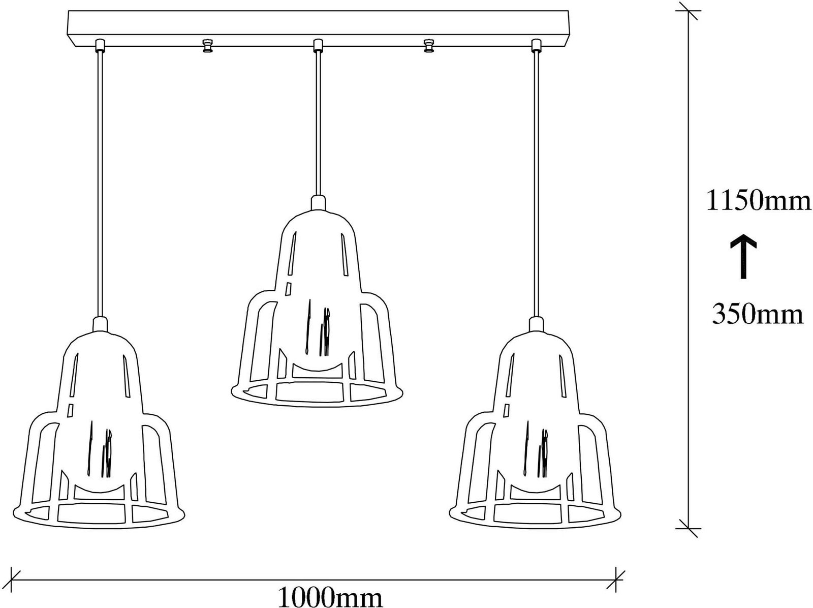 Llambë tavani industriale Opviq, Endüstri - MR - 782, ngjyrë e zezë