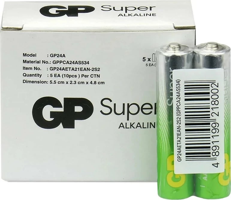 Bateri alkaline GP Battery GP Super LR03/AAA, 10 copë