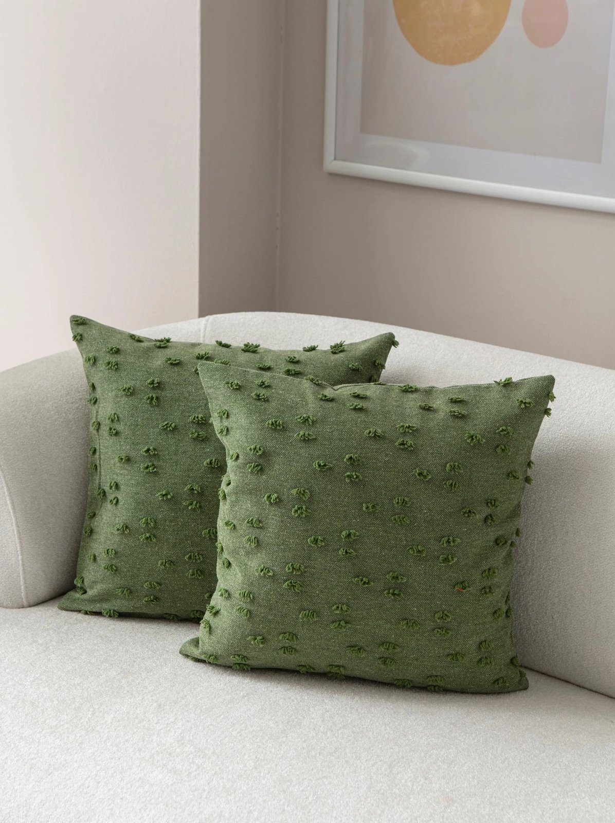 Set mbulesash për jastëk (2 copë), Tuffet, ngjyrë e gjelbër, Evila Originals