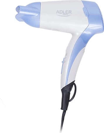 Tharëse flokësh, Adler AD 2222, 1200 W, 2 shpejtësi/nxehtësi, dorezë palosëse, me koncentrator, bardhë/kaltër