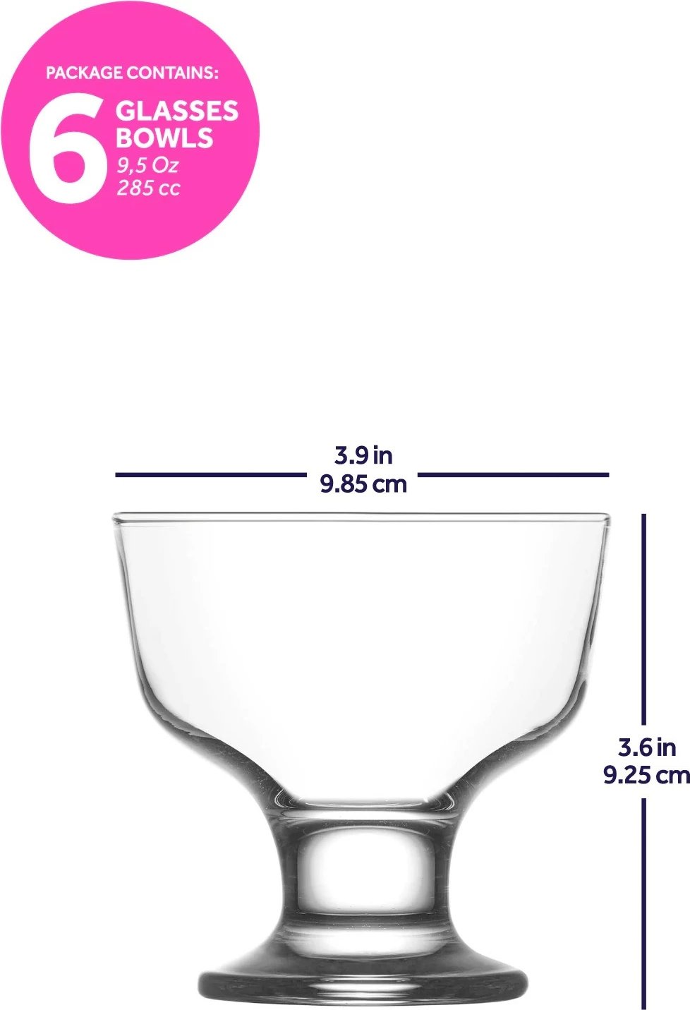 Set gotash prej qelqi (6 copë), Hermia Concept, LV-DES55F