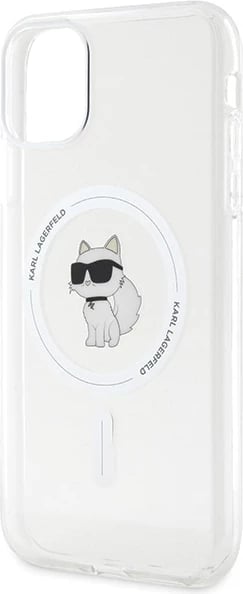 Mbështjellës Karl Lagerfeld IML Choupette MagSafe për iPhone 11/Xr, Transparent