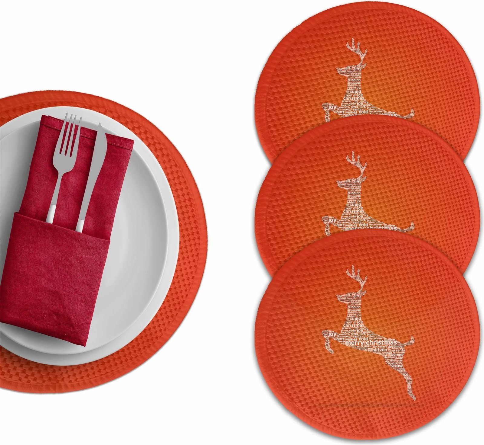 Set 4 copë mbështjellëse tavoline Hermia Concept, shumëngjyrëshe, 37cm